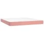 Box spring bed with pink velvet mattress 160x200 cm by vidaXL, Beds and slatted bases - Ref: Foro24-3141496, Price: 474,44 €,...