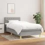 Box spring bed with light gray fabric mattress 100x200 cm by vidaXL, Beds and slatted bases - Ref: Foro24-3140833, Price: 305...