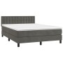 Box spring bed with dark gray velvet mattress 140x190 cm by vidaXL, Beds and slatted bases - Ref: Foro24-3141540, Price: 436,...