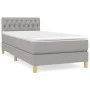 Box spring bed with light gray fabric mattress 100x200 cm by vidaXL, Beds and slatted bases - Ref: Foro24-3140833, Price: 305...