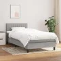 Box spring bed with light gray fabric mattress 100x200 cm by vidaXL, Beds and slatted bases - Ref: Foro24-3140193, Price: 313...