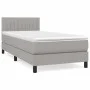 Box spring bed with light gray fabric mattress 100x200 cm by vidaXL, Beds and slatted bases - Ref: Foro24-3140193, Price: 313...