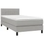 Box spring bed with light gray fabric mattress 100x200 cm by vidaXL, Beds and slatted bases - Ref: Foro24-3140193, Price: 313...