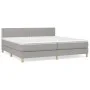 Box spring bed with light gray fabric mattress 200x200 cm by vidaXL, Beds and slatted bases - Ref: Foro24-3140561, Price: 558...