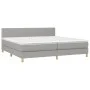 Box spring bed with light gray fabric mattress 200x200 cm by vidaXL, Beds and slatted bases - Ref: Foro24-3140561, Price: 558...