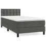 Box spring bed with dark gray velvet mattress 90x190 cm by vidaXL, Beds and slatted bases - Ref: Foro24-3141516, Price: 289,6...