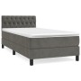 Box spring bed with dark gray velvet mattress 90x200 cm by vidaXL, Beds and slatted bases - Ref: Foro24-3141462, Price: 301,2...