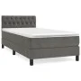 Box spring bed with dark gray velvet mattress 90x200 cm by vidaXL, Beds and slatted bases - Ref: Foro24-3141462, Price: 294,4...