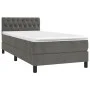 Box spring bed with dark gray velvet mattress 90x200 cm by vidaXL, Beds and slatted bases - Ref: Foro24-3141462, Price: 294,4...