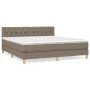 Box spring bed with taupe gray fabric mattress 160x200 cm by vidaXL, Beds and slatted bases - Ref: Foro24-3140869, Price: 518...