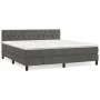 Box spring bed with dark gray velvet mattress 160x200 cm by vidaXL, Beds and slatted bases - Ref: Foro24-3141492, Price: 511,...