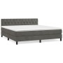 Boxspringbett mit dunkelgrauer Samtmatratze 160x200 cm von vidaXL, Betten und Lattenroste - Ref: Foro24-3141492, Preis: 492,9...