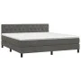 Box spring bed with dark gray velvet mattress 160x200 cm by vidaXL, Beds and slatted bases - Ref: Foro24-3141492, Price: 511,...