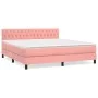 Box spring bed with pink velvet mattress 180x200 cm by vidaXL, Beds and slatted bases - Ref: Foro24-3141502, Price: 519,95 €,...