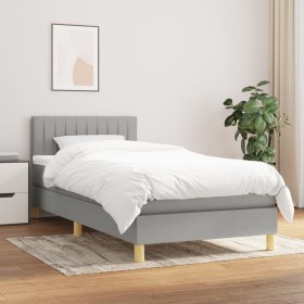 Boxspringbett mit hellgrauer Stoffmatratze 100x200 cm von vidaXL, Betten und Lattenroste - Ref: Foro24-3140753, Preis: 308,26...