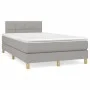 Box spring bed with light gray fabric mattress 120x200 cm by vidaXL, Beds and slatted bases - Ref: Foro24-3140601, Price: 379...