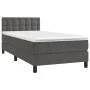Box spring bed with dark gray velvet mattress 90x200 cm by vidaXL, Beds and slatted bases - Ref: Foro24-3141522, Price: 288,3...