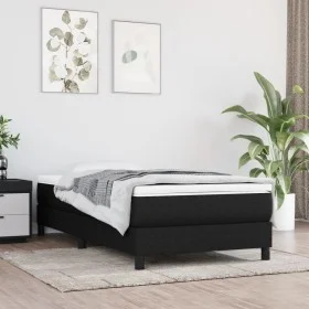Box spring bed with black fabric mattress 90x200 cm by vidaXL, Beds and slatted bases - Ref: Foro24-3144047, Price: 256,83 €,...