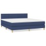 Box spring bed with blue fabric mattress 160x200 cm by vidaXL, Beds and slatted bases - Ref: Foro24-3140631, Price: 477,80 €,...