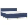 Box spring bed with blue fabric mattress 160x200 cm by vidaXL, Beds and slatted bases - Ref: Foro24-3140631, Price: 494,88 €,...