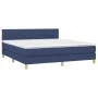 Box spring bed with blue fabric mattress 160x200 cm by vidaXL, Beds and slatted bases - Ref: Foro24-3140631, Price: 494,88 €,...