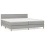 Box spring bed with light gray fabric mattress 200x200 cm by vidaXL, Beds and slatted bases - Ref: Foro24-3140641, Price: 573...