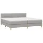 Box spring bed with light gray fabric mattress 200x200 cm by vidaXL, Beds and slatted bases - Ref: Foro24-3140641, Price: 573...