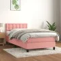 Box spring bed with pink velvet mattress 100x200 cm by vidaXL, Beds and slatted bases - Ref: Foro24-3141532, Price: 295,82 €,...
