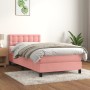 Cama box spring con colchón terciopelo rosa 100x200 cm de vidaXL, Camas y somieres - Ref: Foro24-3141532, Precio: 305,53 €, D...