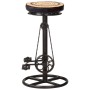 Kitchen stools 2 units leather and printed canvas black and brown by vidaXL, Kitchen stools - Ref: Foro24-286969, Price: 210,...