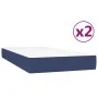 Box spring bed with blue fabric mattress 200x200 cm by vidaXL, Beds and slatted bases - Ref: Foro24-3144107, Price: 524,79 €,...