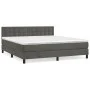 Box spring bed with dark gray velvet mattress 160x200 cm by vidaXL, Beds and slatted bases - Ref: Foro24-3141552, Price: 497,...