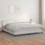 Box spring bed with white synthetic leather mattress 200x200 cm by vidaXL, Beds and slatted bases - Ref: Foro24-3141084, Pric...