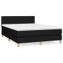 Box spring bed with black fabric mattress 140x190 cm by vidaXL, Beds and slatted bases - Ref: Foro24-3140691, Price: 466,02 €...