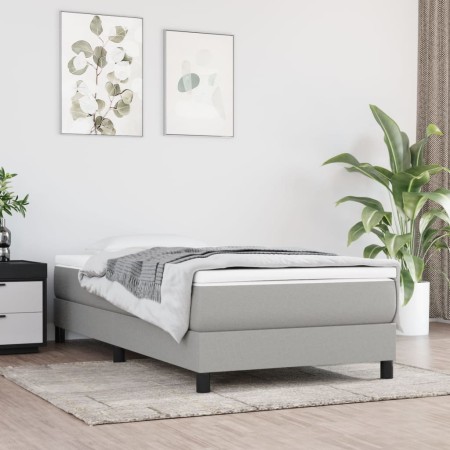 Cama box spring con colchón tela gris claro 80x200 cm de vidaXL, Camas y somieres - Ref: Foro24-3144029, Precio: 248,66 €, De...