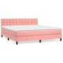 Box spring bed with pink velvet mattress 180x200 cm by vidaXL, Beds and slatted bases - Ref: Foro24-3141562, Price: 490,64 €,...