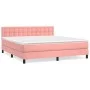 Box spring bed with pink velvet mattress 180x200 cm by vidaXL, Beds and slatted bases - Ref: Foro24-3141562, Price: 485,80 €,...