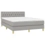 Box spring bed with light gray fabric mattress 140x200 cm by vidaXL, Beds and slatted bases - Ref: Foro24-3140857, Price: 405...