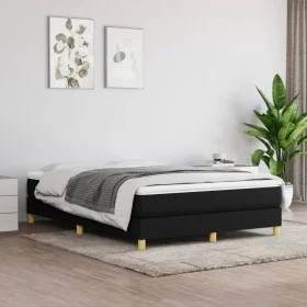 Box spring bed with black fabric mattress 140x200 cm by vidaXL, Beds and slatted bases - Ref: Foro24-3144177, Price: 400,79 €...