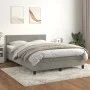 Cama box spring con colchón terciopelo gris claro 140x200 cm de vidaXL, Camas y somieres - Ref: Foro24-3141185, Precio: 444,8...