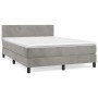 Boxspringbett mit hellgrauer Samtmatratze 140x200 cm von vidaXL, Betten und Lattenroste - Ref: Foro24-3141185, Preis: 452,52 ...