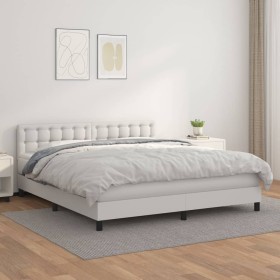 Boxspringbett mit weißer Kunstledermatratze 180x200 cm von vidaXL, Betten und Lattenroste - Ref: Foro24-3141138, Preis: 532,3...