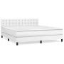 Box spring bed with white synthetic leather mattress 180x200 cm by vidaXL, Beds and slatted bases - Ref: Foro24-3141138, Pric...