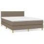 Box spring bed with taupe gray fabric mattress 140x200 cm by vidaXL, Beds and slatted bases - Ref: Foro24-3140701, Price: 434...