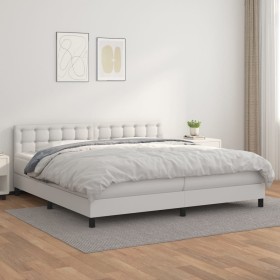 Cama box spring con colchón cuero sintético blanco 200x200 cm de vidaXL, Camas y somieres - Ref: Foro24-3141144, Precio: 592,...