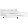 Box spring bed with white synthetic leather mattress 200x200 cm by vidaXL, Beds and slatted bases - Ref: Foro24-3141144, Pric...