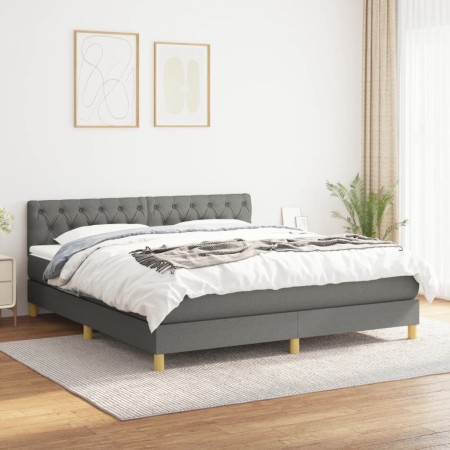 Box spring bed with dark gray fabric mattress 160x200 cm by vidaXL, Beds and slatted bases - Ref: Foro24-3140866, Price: 511,...