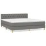 Cama box spring con colchón tela gris oscuro 160x200 cm de vidaXL, Camas y somieres - Ref: Foro24-3140866, Precio: 489,19 €, ...