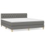 Cama box spring con colchón tela gris oscuro 160x200 cm de vidaXL, Camas y somieres - Ref: Foro24-3140866, Precio: 511,12 €, ...
