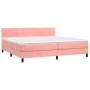 Box spring bed with pink velvet mattress 200x200 cm by vidaXL, Beds and slatted bases - Ref: Foro24-3141328, Price: 527,03 €,...